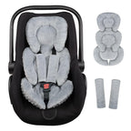 Infant Car Seat Insert Head and Body Support, GFU Reversible Newborn Insert for Carseat with Strap Pads, Soft Stroller Cushion Pillow Insert for Boys and Girls, Fits for Stroller, Swing, Grey
