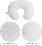 LAT Waterproof Nursing Pillow for Breastfeeding,Waterproof Removable Cover,Ergonomic Breast Feeding Pillows Baby for Baby Boys and Girls,Machine Washable(White)