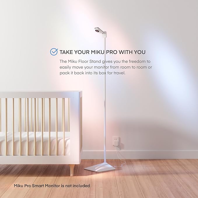 Miku Floor Stand Accessory for Miku Pro Upgraded Smart Baby Monitor, Adjustable Stable Base for Crib and Nursery Placement, Easy to Install, Tools Included, Monitor Not Included