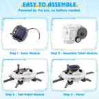 STEM Projects for Kids Ages 8-12 Solar Robot Kit 6-in-1 Space Toys for 10-Year-Old Boy Girl Gift Building Toys Science Kits Christmas Birthday Gifts for 8 9 10 11 12 Year Old, White