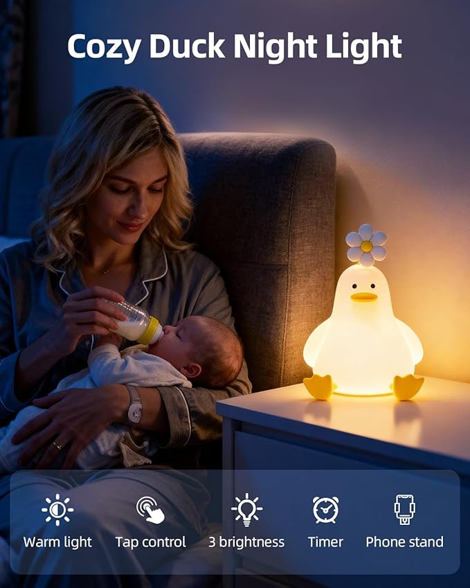 Madaz No WiFi Baby Monitor with Color Night Vision, 5" HD Display,1080P Pan Tilt Zoom Camera, Lullabies, Temperature Sensor, 2-Way Talk, 1000ft Range + Duck Night Light