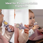 Haakaa Astronaut Beginner Silicone Cutlery Set – Toddler Spoons Self Feeding 6+Months, Baby Led Weaning Supplies, Easy Grip Toddler Utensils, Baby Feeding Essentials