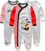 Kiddiezoom Baby and Toddler Boys'Snug Fit Footed One-Piece Romper Jumpsuit Cotton Cotton Footed Outfit