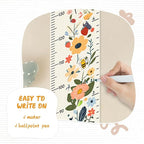 Personalized Name Growth Chart for Kids, Flower Canvas Height Chart Ruler Removable Hanging Wall Ruler Measurement Chart for Home Decoration, Waterproof Measuring Board, Foldable