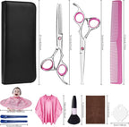 Safety Round Tip Toddler Haircut Scissors Kit - Stainless Steel 11-Piece Hair Clippers for Kids, Men, Women & Salon Use - Professional Barber Grooming Shears with Thinning & Layering Tools