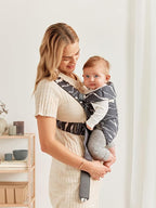 BabyBjörn Baby Carrier Mini, Anthracite/Landscape Print, Cotton | Newborn Carrier (7-25 lbs), Ergonomic, Easy-to-Use