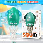 USB Rechargeable Dancing Octopus Baby Toy - Electric Crawling & Tummy Time Toy, Magical Musical Squid, Stress-Relief Desk Decor - Birthday for Kids Ages 1 2 3 4 5 6, Boys (Green)