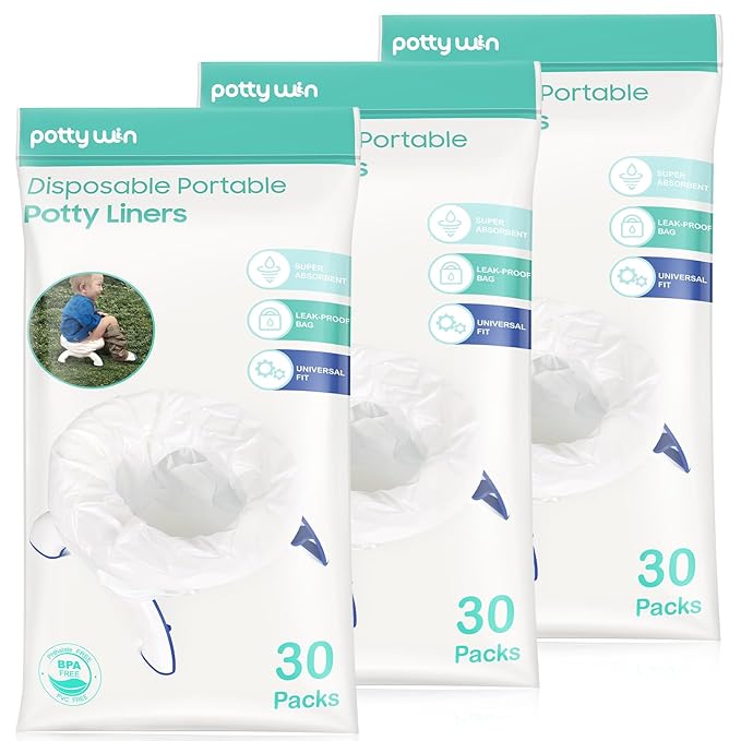 [90 Counts] Disposable Potty Liners Compatible with OXO Tot 2-in-1 Go Potty, Potty Refill Bags for Toddler Travel, Universal Potty Bags Fit Most Potty Chairs