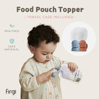 Octopus | Blue, Red | SoftSip Food Pouch Toppper | 2EA + Travel Case | Prevent Spills & Leakage | Protect Child Baby Toddler Mouth | Food Grade Silicone Reusable | Baby Led Weaning | BPA Free