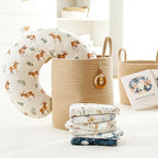 GRSSDER Reversible Nursing Pillow Cover, Ultra Soft Stretchy Minky Removable Nursing Covers Fitted for Breastfeeding Pillows Snug and Safe, Comfortable Slipcover for Boys, Stylish Original Print