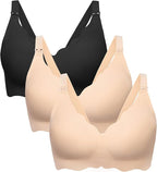 Angelhood Nursing Bras for Breastfeeding Ultra Comfort Seamless Maternity Bra Pack Wireless Pregnancy Bralette Bra Extender
