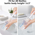 5-in-1 Baby Bottle Brush Kit, Silicone Bottle Brush for Baby Bottle and Breast Pumps, Sponge Nipple Brush with Replaceable Brush Head, Straw Brushes, Green