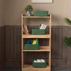 4 Pack Small Storage Shelf Baskets for Organizing, Mini Woven Rope Storage Bins for Towels, Cute Decorative Closet Organizer，Baby Nursery, Gift Empty Baskets -13''Lx8.66''Wx5.11''H-Green