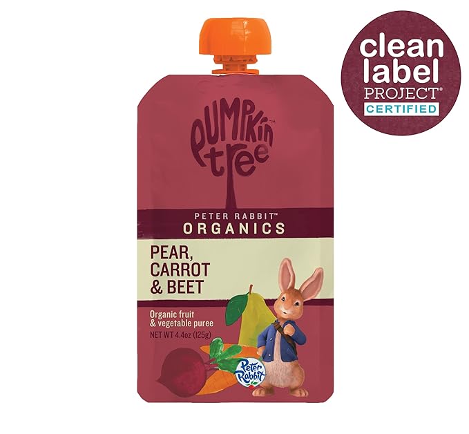 Pumpkin Tree Peter Rabbit Organics Beet, Carrot and Pear, 4.4 Ounce (Pack of 10)