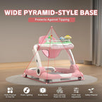 Baby Walker with Wheels, 5 in 1 Walker for Baby Boy Girl 6-12 Months with Bouncer, Music and Lights Baby Jumper Activity Center, Adjustable Height Speed, Push Walker for Ages 6-18 Months Toddler