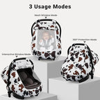 Elstey Car Seat Cover Baby, Minky Dot Carseat Covers Baby Girls, Lightweight Infant Car Seat Cover Canopy with 2 Layers Breathable Mesh Windows, Stroller Carrier for Babies Newborn Essentials