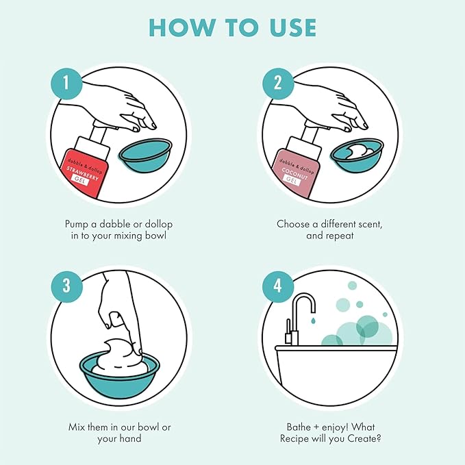 Dabble & Dollop Beachy Bundle, Natural Bubble Bath, Body Wash, Shampoo for Kids, Paraben & Sulfate Free, Vegan, Gluten-Free, Tear-Free, Honeydew Melon, Vanilla & Coconut (Set of 3)