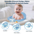 Baby Bath Seat for Babies 6 Months & up, Soft Cushions, Non-Slip Baby Bath Seat, Safe & Comfortable Baby Bath Support, for Bathtub/Living Room/Shower Room (Blue)