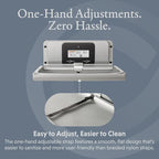 Foundations Ultra Horizontal Wall Mounted Baby Diaper Changing Station, Oversized Changing Surface, Plastic with Stainless Steel Hinge, Safety Strap - Metallic (200-EH-04)