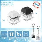 Keyboard Fidget Toys, Keyboard Fidget Keychain Keyboard Decompression Toys Keyboard Fidget Toy Button Stress Relief Gifts for Adult and Kids,Finger Clicker Toys,ADHD Toy,Cool Fidgets(White and Black)