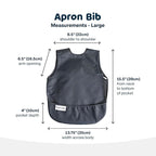 Tiny Twinkle Mess Proof Apron Bibs - 2 Pack Waterproof & Lightweight Baby Bibs for Led Weaning | 100% Recycled Polyester, Easy Clean & Machine Washable (Sage Charcoal, Large 2-4 Years)