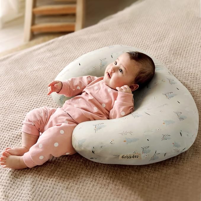 GRSSDER Nursing Pillow Cover Stretchy Minky Removable Nursing Covers for Breastfeeding Pillows, Ultra Soft Comfortable Slipcover for Boy and Girls, Cute Wild Forest Mongooses Pattern