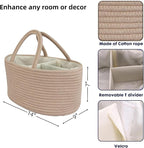 Diaper Caddy Organizer Cotton Rope Baby Basket Nursery Storage and Portable Tote Bag for Car Ideal Baby Shower Gifts and Registry Must-Have for Newborn Essentials light konjak