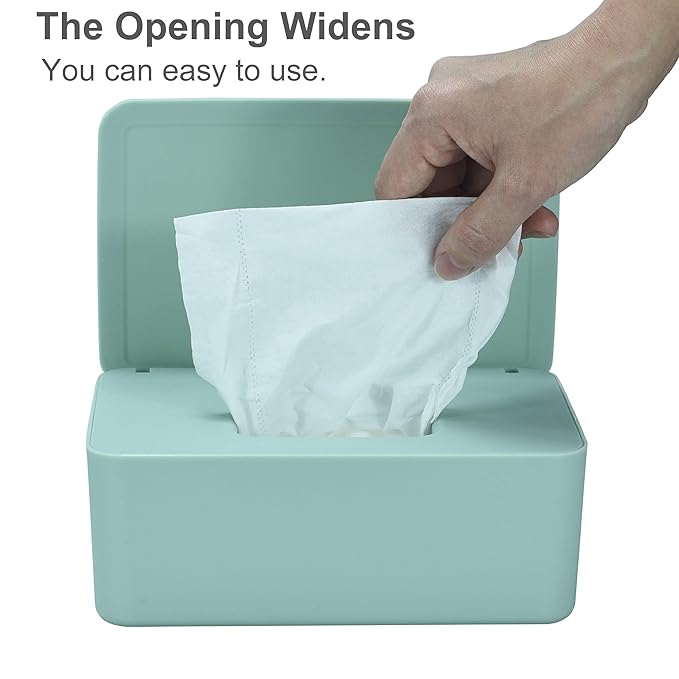 Diaper Wipes Dispenser, Baby Wipes Case, Baby Wipe Holder Keeps Diaper Wipes Fresh, Wipe Container with Non-Slip Feet (Green)