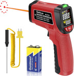Infrared Thermometer Gun, Gedaye Laser Temperature with IR Pointer 13:1, Meat Temp Gun with Metal Probe, Adjustable Emissivity, -58℉ to 1076℉, Heat Thermometer for Cooking Pizza Oven Grill Fridge BBQ