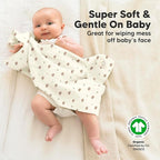 Organic Burp Cloths Baby Boy, Girl - 6-Pack Large Cotton Burping Cloths for Babies, Spit Up Rags, Super Absorbent, Ultra Soft Newborn Rag, Gender Neutral, Machine Washable, Durable (Prairie)