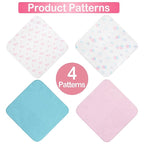 softan Baby Washcloths, 24Pack Baby Wash Cloths Extra Soft & Ultra Absorbent, Baby Towels Face Towel Unisex for Boys Girls Face & Body, Washclothes Gentle on Sensitive Skin, 9''x 9'' Strawberries