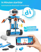 WhalesBot E7 Pro Coding & Remote Control Robot Kit for Kids 8+, Scratch & Modular Programming, Educational Engineering Science Toy Set with Smart Controller/Sensors/Motors for Kids Ages 8-12, 12-16