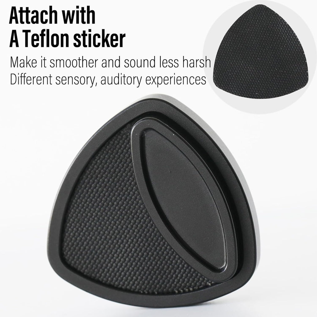 FREELOVE Pivot Magnetic Fidget Slider, Metal Worry Coin Haptic Clicker for Adults, Triangle Rotation Kinetic Toy Mechanical Sound EDC, Autism Sensory ADHD Anxiety Focus Meditation (Aluminum Black)