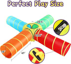 Moncoland Kids Play Tunnel Tent for Toddlers, 5 PCS Colorful Pop Up Crawl Tunnel Toy for Baby or Pet, Collapsible Gift for Boy and Girl Indoor Outdoor Game