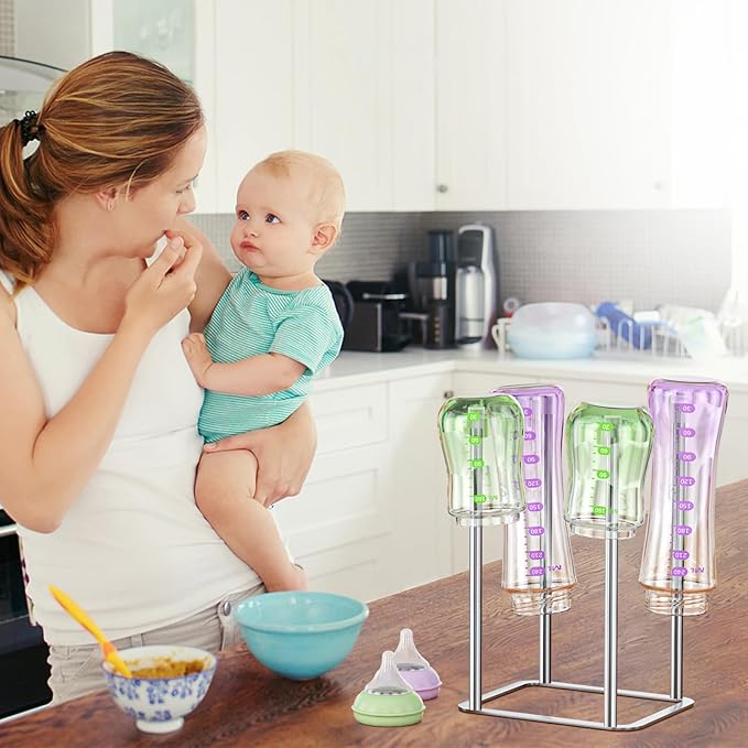 Water Bottle Drying Rack, Stainless Steel Bottle Dryer Rack, Baby Bottles Rack Dryer, Cup Drying Rack, Reusable Bag Drying Stand, Kitchen Stand Holder for Glass Bottles, Water Cups, Plastic Bag