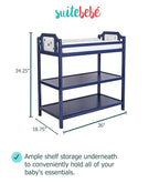 Suite Bebe Celeste Changing Table Safety Rail Included, Navy Blue