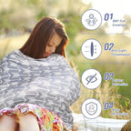 Yoofoss Nursing Cover Breastfeeding Scarf - Baby Car Seat Covers, Infant Stroller Cover, Carseat Canopy for Girls and Boys