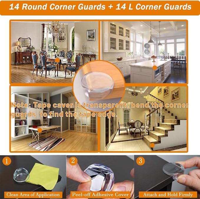 Baby Proof Kit, 112 Packs Baby Proofing Essentials Set - Magnetic Cabinet Locks, Corner Guards, Outlet Plug, Furniture Straps, Door Lever Lock - Child Safety Kit for Cabinets, Stove, Furniture