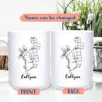 Rabbit Animal Coffee Cup Gift For Men Women Kids Children, Personalized Rabbit Lover Accent Teacup, Cute Rabbits White Coffee Mug 11 Oz 15 Oz, Custom Name Animal Rabbits Travel Mug Gift For Birthday