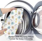 Little Grape Land New Nursing Pillow for Breastfeeding, Larger Breast Feeding Pillow and Positioner with Removable Cover for More Support, Tummy Time and Bottle Feeding Support Pillow, Animals