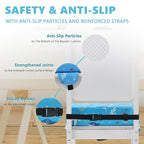 Booster Seat for Kitchen Chair with Adjustable Straps, Toddler Booster Seats for Dining Table Portable for Travel Camping Eating, Booster Cushion for Table for Baby Child Infant Kid Boy Girl