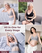 Momcozy CoolFit Nursing Bras for Breastfeeding, Ultra Stretch Seamless Jelly Strip Maternity Bra, Cooling Wireless