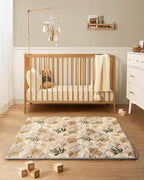 Blissful Diary Baby Play Mat, 47x47 Infant Play Mat for Playpen, Thicken Foam Cushioned Baby Mat for Floor, Non-Slip Kids Play Mat, Washable Baby Playmat for Babies,Toddlers, Earth Tones Design