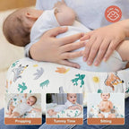 Nursing Pillow, Ergonomic Support Breastfeeding Pillow for Easier Breast Feeding and Bottle Feeding, Baby Feeding Pillow with Machine Washable Cotton Cover (Dinosaur)