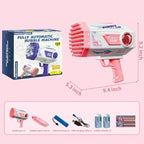 Bubble Gun, Upgraded 125 Holes Bubble Guns for Wedding, Pink Bubble Machine for Kids Age 3 4 5 6 7 8 9 10 11 12 Year Old, Big Bubble Blower Gun with Lights, Halloween Outdoor Party Favors