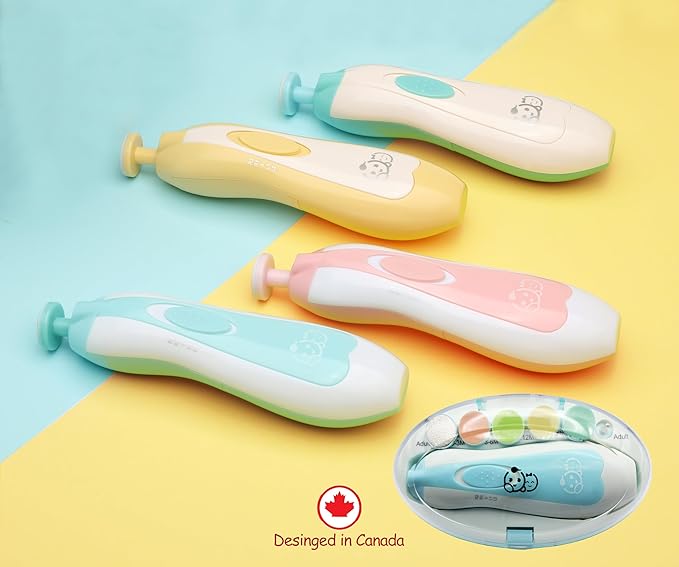 Baby Nail Trimmer 21 in 1, Usage Labeled Case & 13 Extra Replacement Tools, Royal Angels Baby Electric Nail File, Baby Nail Care, Nail Clipper Newborn Toddler Toes & Fingernails Nail Kit (Pink)