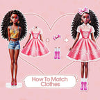 Magnetic Dress Up Dolls, Magnetic Princess Dress Up Paper Dolls, Magnetic Dress Up Dolls for Girls Ages 4-10 Learning Created Imagine Set Birthday Gift (May)