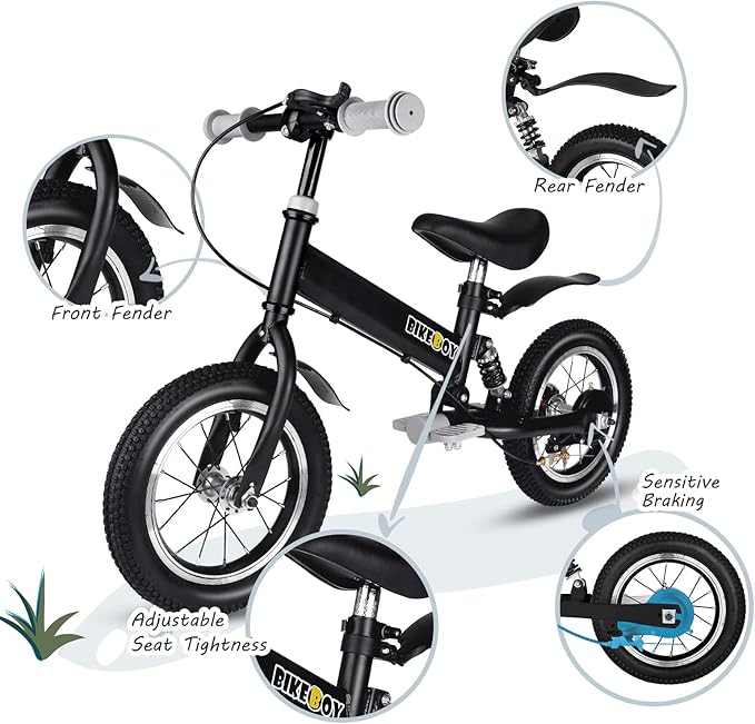Balance Bike 2 in 1,The Dual Use of a Kids Balance Bike and Kids Bike,12 14 Inches for 2-6 Years Old,with Shock Absorbers, Fenders, Pedals, Auxiliary Wheels