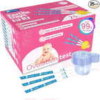 25 Count Ovulation Test Strips with Cups, Bulk Ovulation Test Strips for Women, Ovulation Predictor Kit, Accurate Fertility Tests for Home, Individually Wrapped 5mm LH