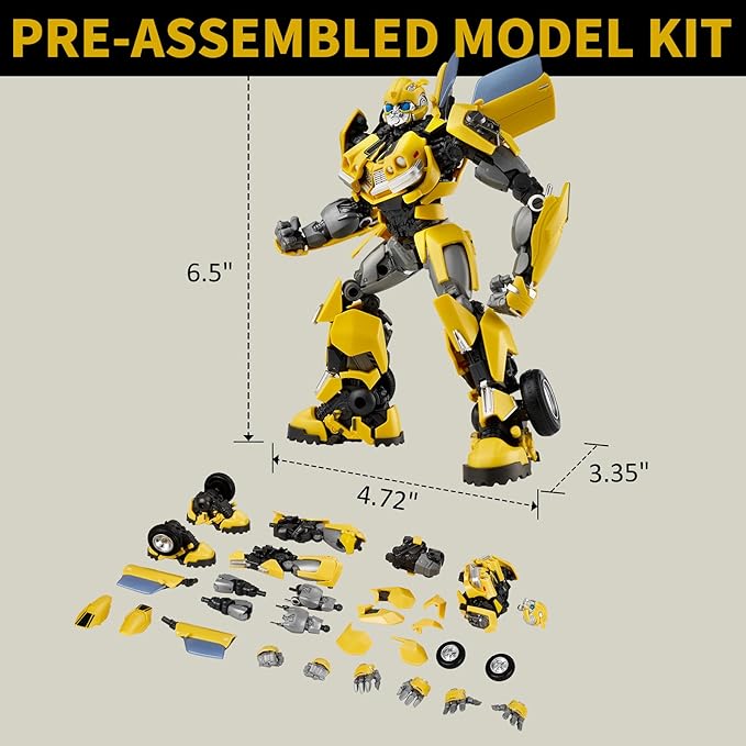 YOLOPARK Bumblebee Transformers Toy Rise of The Beasts Action Figure,Highly Articulated 6.5 Inch Transformer Toys for Boys Girls 8 Years Old and Up,No Converting Bumblebee Model Kit